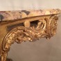 Console dapplique en bois de tilleul doré, Provence époque Louis XV Consoles