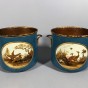 Rare paire de seaux à bouteilles en vernis martin bleu, Paris vers 1770. Divers