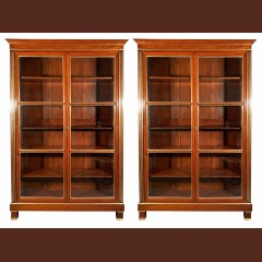 Paire de vitrines de collectionneur en acajou, Paris ép Directoire. Bibliothèque