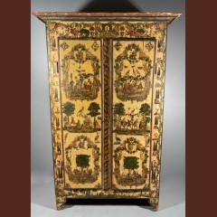 Petite armoire en « Lacca Povera » les quatre saisons, Uzès vers 1730. Armoires