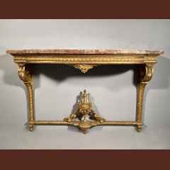 Console en bois de chêne doré attribuable à G. Jacob vers 1780. Consoles