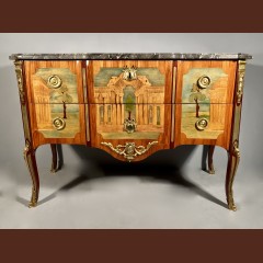 Commode en marqueterie de ruines par A.L Gilbert, Paris vers 1775 Commodes