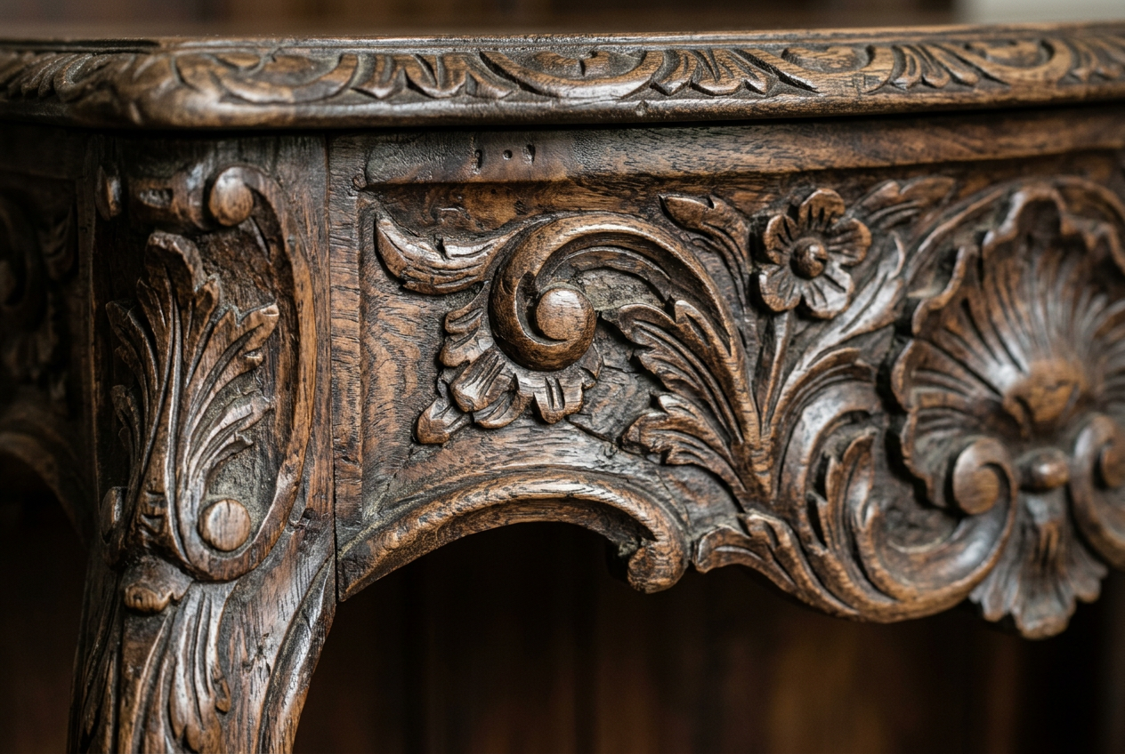 Table console Noyer, Fourques ép Louis XV Consoles